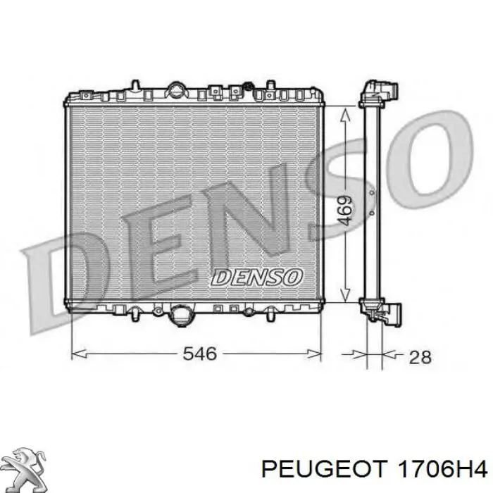 Средний глушитель Peugeot/Citroen 1706H4