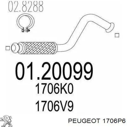 Трубы приемные (штаны) Peugeot/Citroen 1706P6 цена, от 25.08 USD