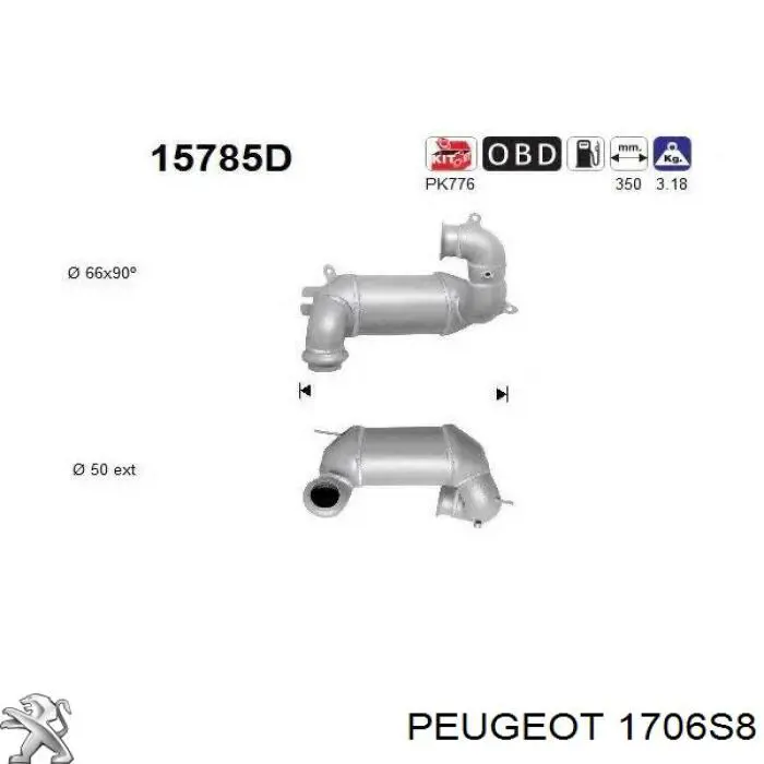 1706S8 Peugeot/Citroen катализатор