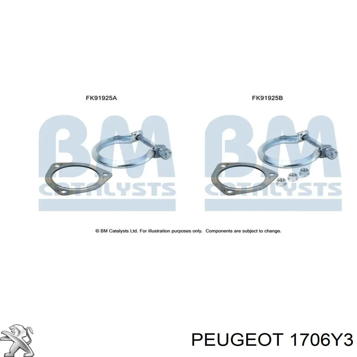 Каталитический нейтрализатор отработавших газов Peugeot/Citroen 1706Y3 цена, от 253.39 USD