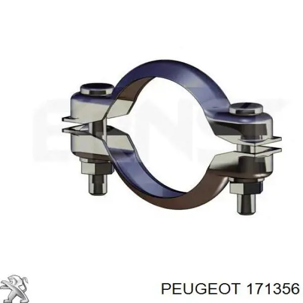 Abrazadera de silenciador trasera 171356 Peugeot/Citroen