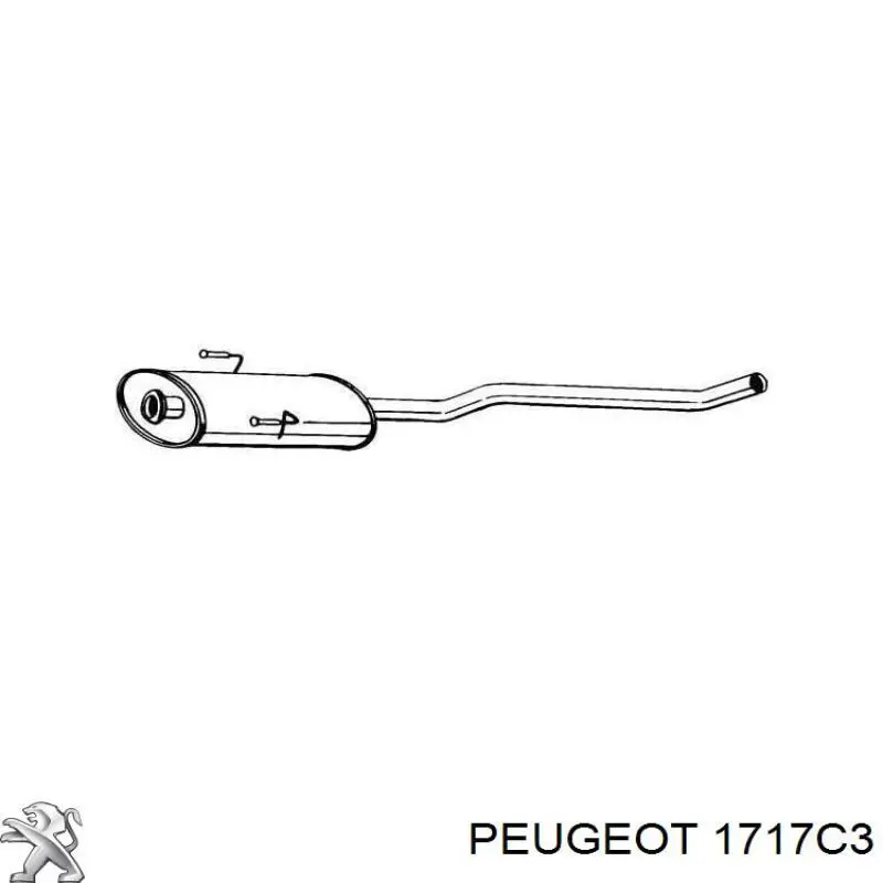 Глушитель, центральная часть 1717C3 Peugeot/Citroen