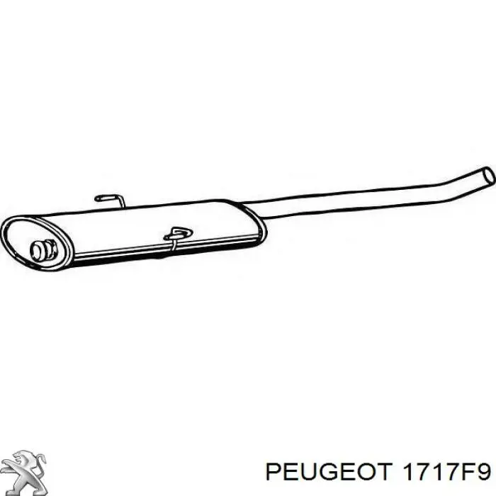 Silenciador del medio 1717F9 Peugeot/Citroen