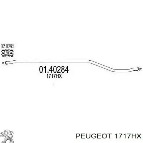 Глушитель, центральная часть 1717HX Peugeot/Citroen