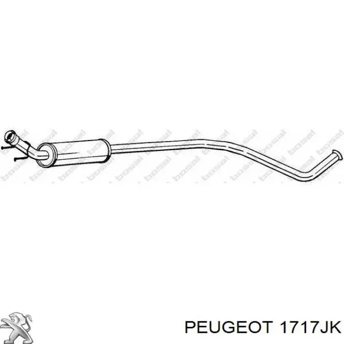 Труба выхлопная, от катализатора до глушителя на Peugeot 308 CC 