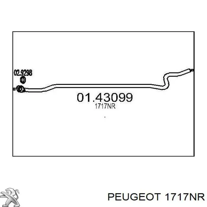 Глушитель, центральная часть Peugeot/Citroen 1717NR