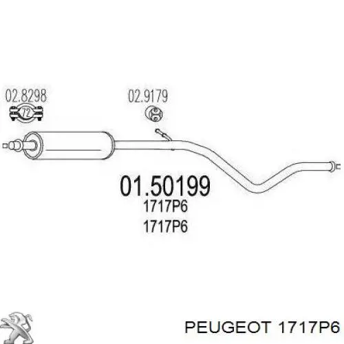1717P6 Peugeot/Citroen глушитель, центральная часть