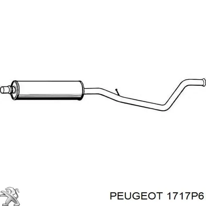 Silenciador del medio 1717P6 Peugeot/Citroen
