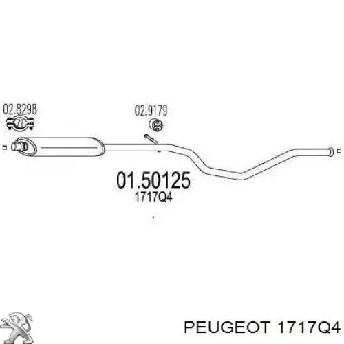 1717Q4 Peugeot/Citroen Глушитель центральный