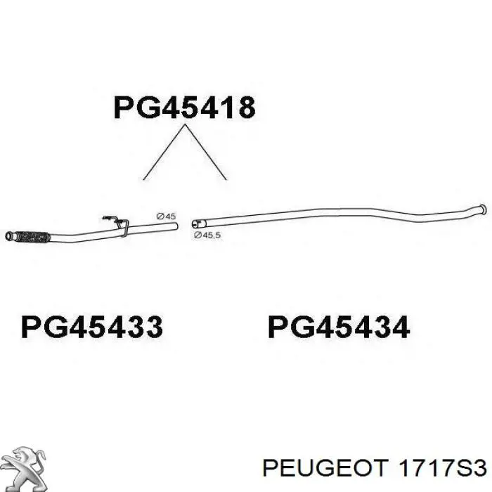 Глушитель, центральная часть 1717S3 Peugeot/Citroen