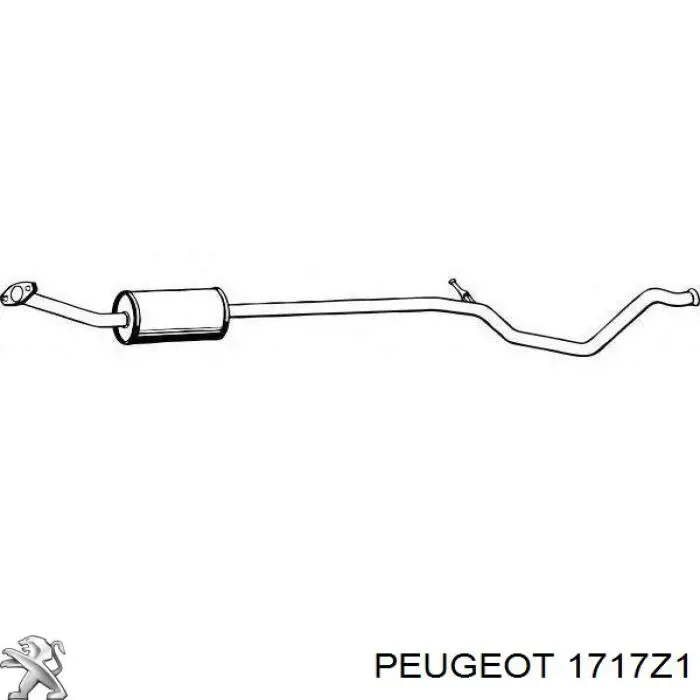 1717Z1 Peugeot/Citroen глушитель, центральная часть