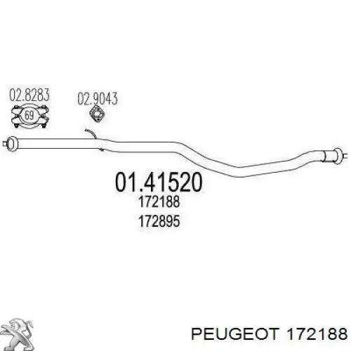 Глушитель, центральная часть 172188 Peugeot/Citroen