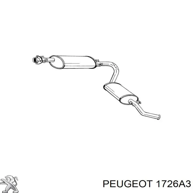 Глушитель, центральная и задняя часть 1726A3 Peugeot/Citroen