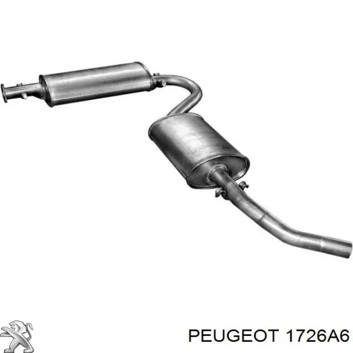Silenciador central/posterior 1726A6 Peugeot/Citroen