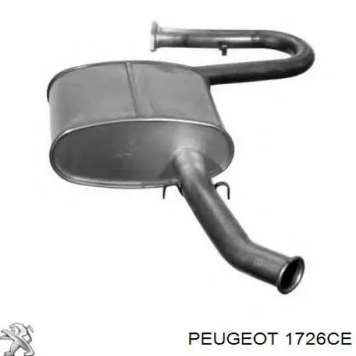 1726CE Peugeot/Citroen глушитель, задняя часть