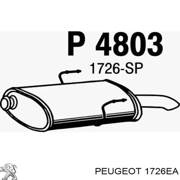 Глушитель, задняя часть 1726EA Peugeot/Citroen