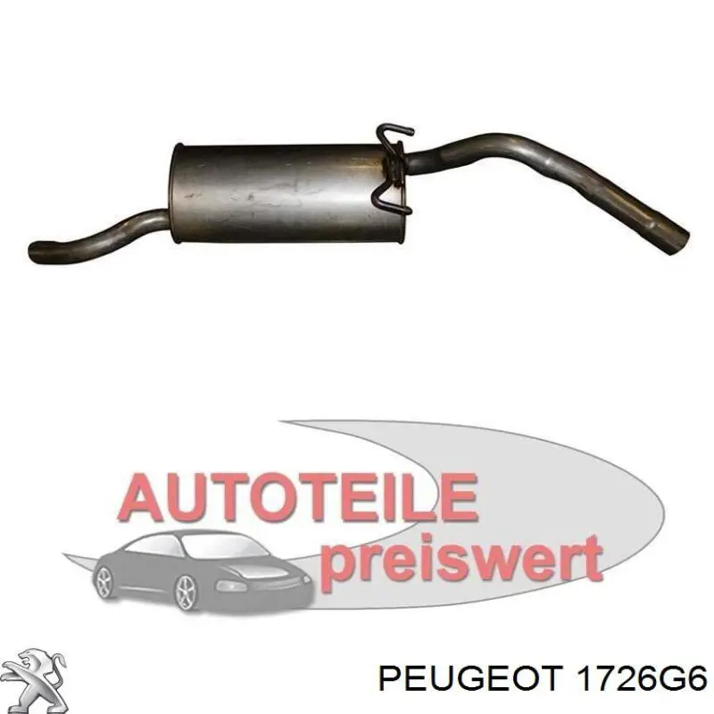 Глушитель, задняя часть 1726G6 Peugeot/Citroen