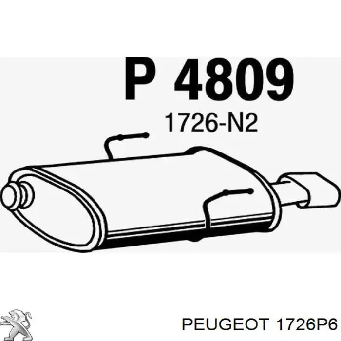 1726P6 Peugeot/Citroen Выхлопная труба