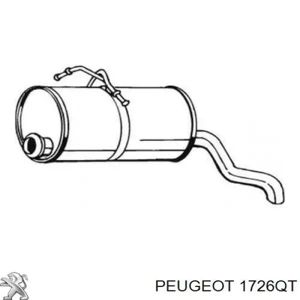 1726QT Peugeot/Citroen глушитель, задняя часть