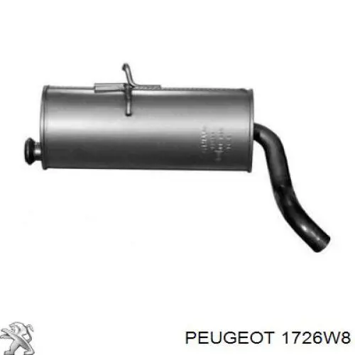 1726W8 Peugeot/Citroen глушитель, задняя часть