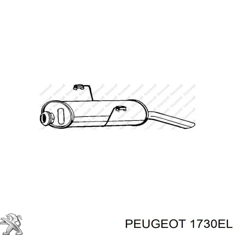 1730EL Peugeot/Citroen глушитель, задняя часть
