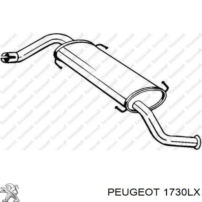 1730LX Peugeot/Citroen глушитель, задняя часть