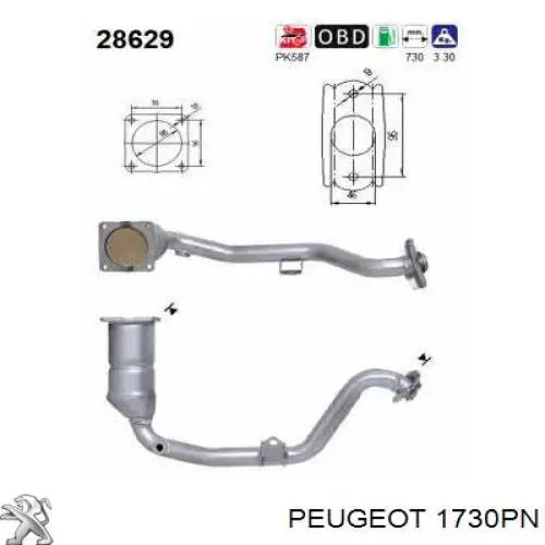 Катализатор 1730PN Peugeot/Citroen