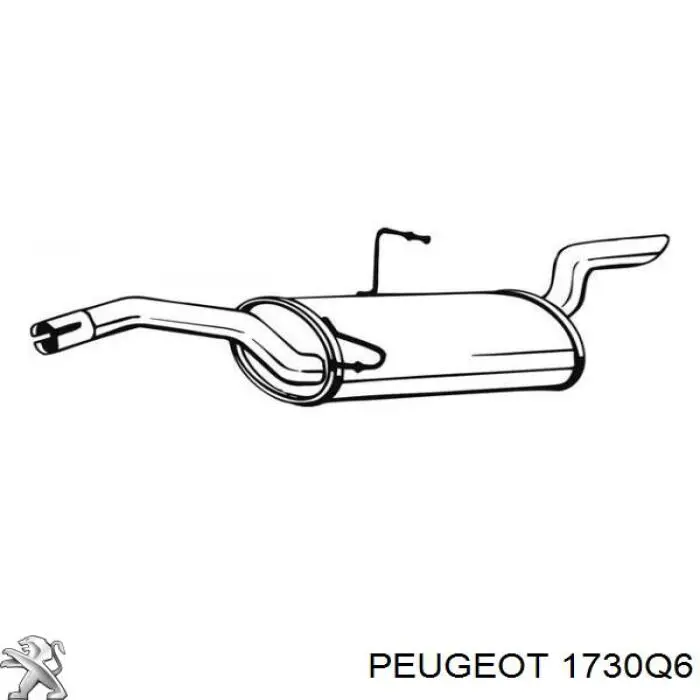 1730Q6 Peugeot/Citroen глушитель, задняя часть