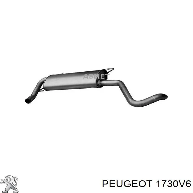 1730V6 Peugeot/Citroen глушитель, задняя часть