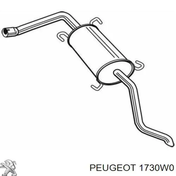 1730W0 Peugeot/Citroen глушитель, задняя часть