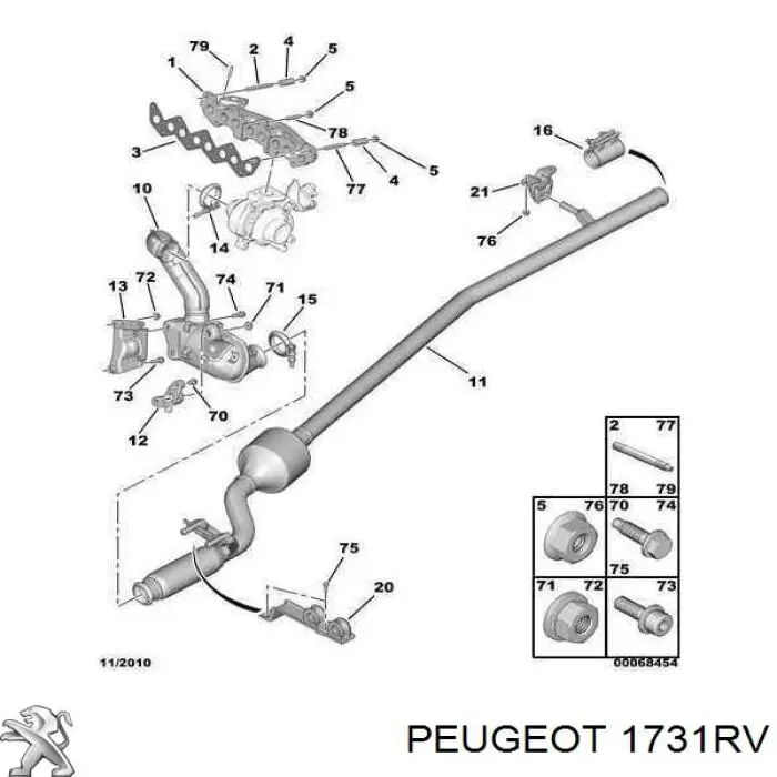 Катализатор 1731RV Peugeot/Citroen