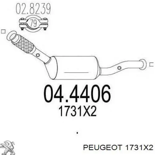 Каталитический нейтрализатор отработавших газов Peugeot/Citroen 1731X2 цена, от 166.11 USD