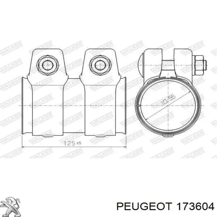 Хомут крепления глушителя задний Peugeot/Citroen 173604 цена, от 6.38 USD