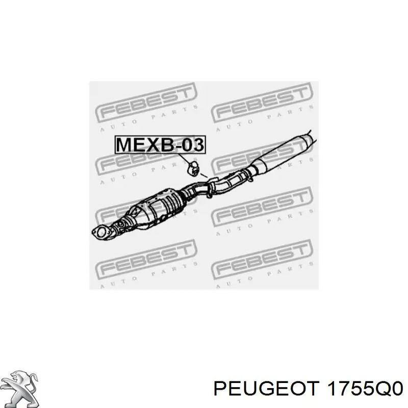 1755Q0 Peugeot/Citroen подушка крепления глушителя