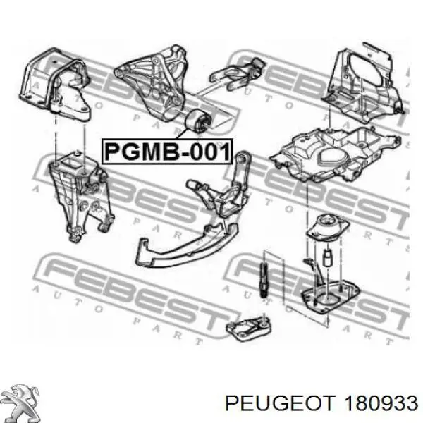 Soporte, motor, trasero, silentblock 180933 Peugeot/Citroen