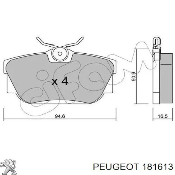 181613 Peugeot/Citroen coxim (suporte traseiro direito de motor)