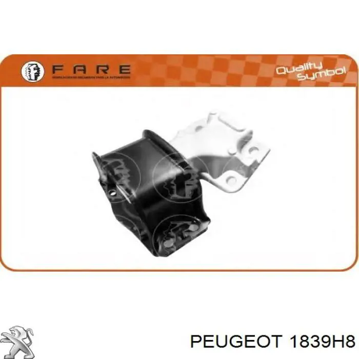 Soporte de motor derecho 1839H8 Peugeot/Citroen