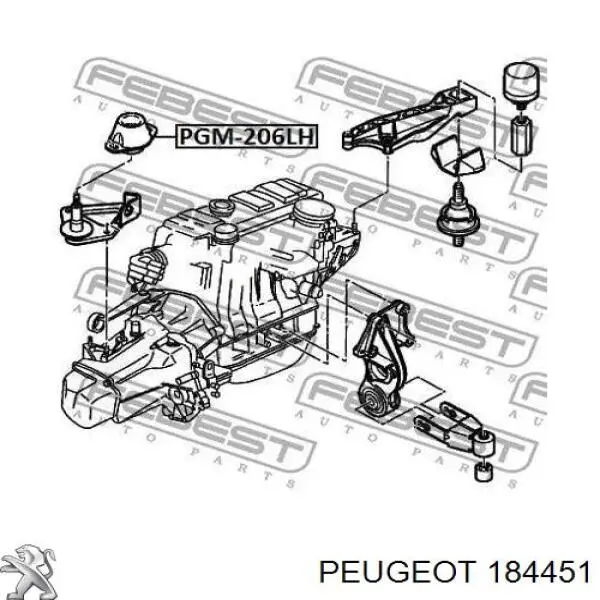 Soporte motor izquierdo 184451 Peugeot/Citroen