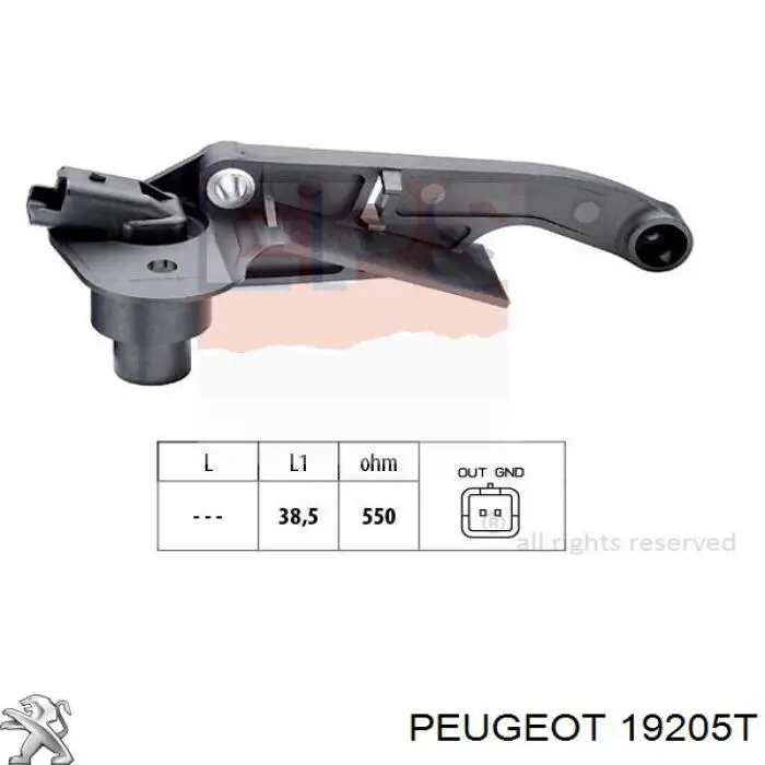 Датчик коленвала 19205T Peugeot/Citroen