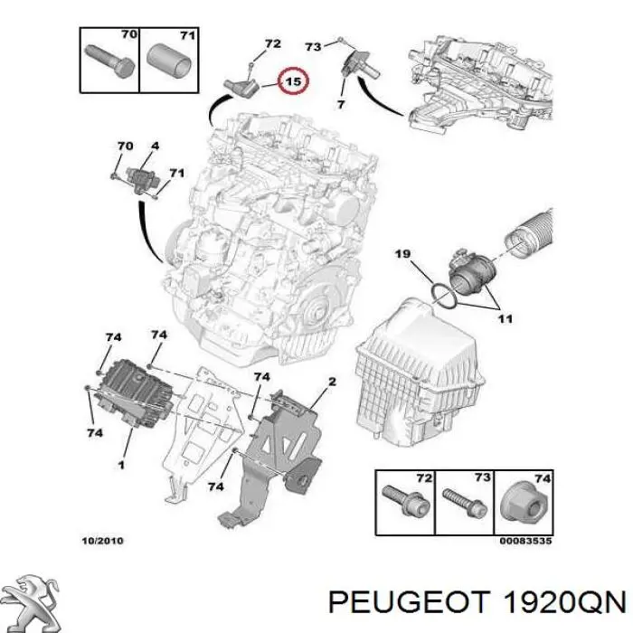 Датчик распредвала 1920QN Peugeot/Citroen