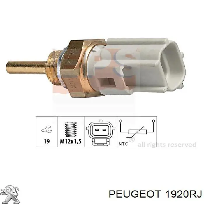 Датчик температуры охлаждающей жидкости, на приборе 1920RJ Peugeot/Citroen