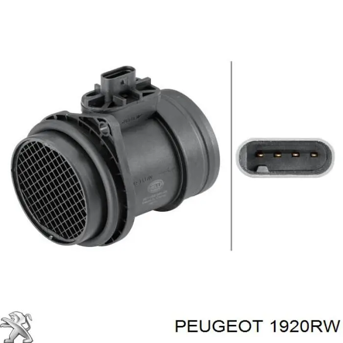 1920RW Peugeot/Citroen sensor de fluxo (consumo de ar, medidor de consumo M.A.F. - (Mass Airflow))