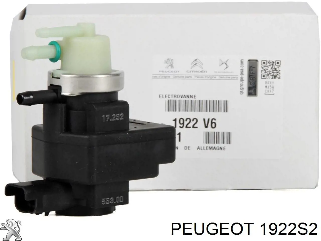 00001922V6 Peugeot/Citroen клапан преобразователь давления наддува (соленоид)