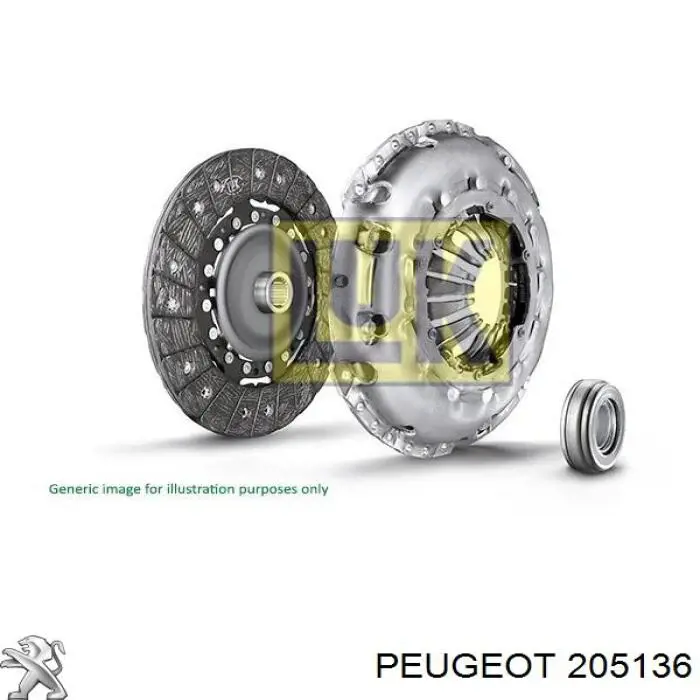 Kit de embrague (3 partes) 205136 Peugeot/Citroen