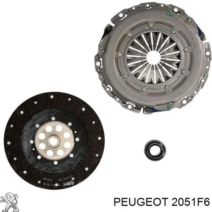 Купить 2051F6 Peugeot/Citroen Комплект сцепления (диск, корзина, подшипник)