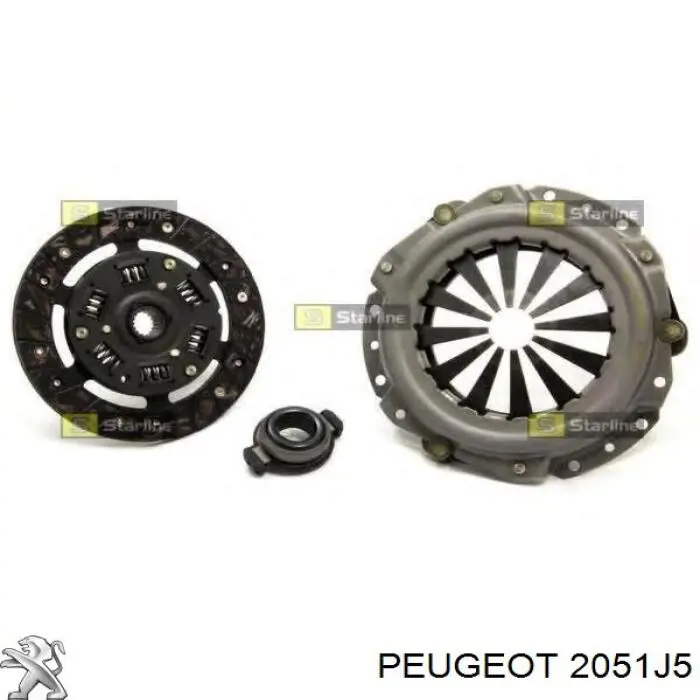 Купить 2051J5 Peugeot/Citroen Комплект сцепления (диск, корзина, подшипник)