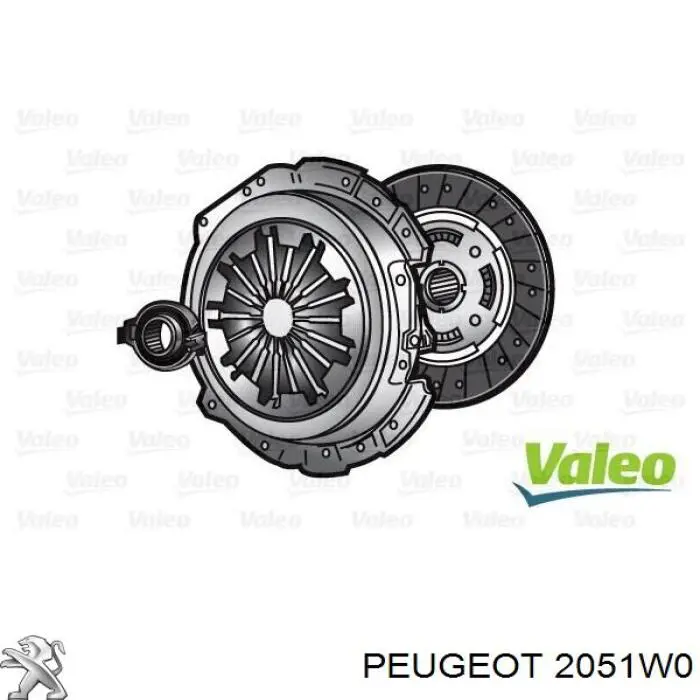 Kit de embrague (3 partes) 2051W0 Peugeot/Citroen