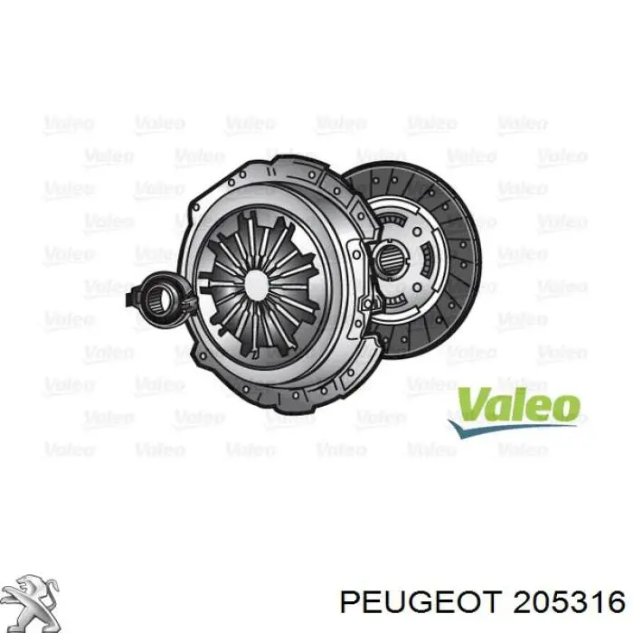205316 Peugeot/Citroen kit de embraiagem (3 peças)