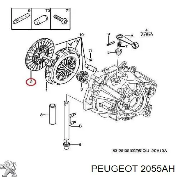 Disco de embrague 2055AH Peugeot/Citroen
