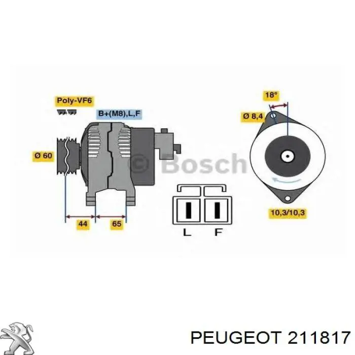 Eixo de forquilha de embraiagem para Peugeot 605 (6B)